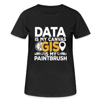 Systèmes d’information géographique - T-shirt respirant Femme - noir - Devant - AI Model Female 172 light (172cm)