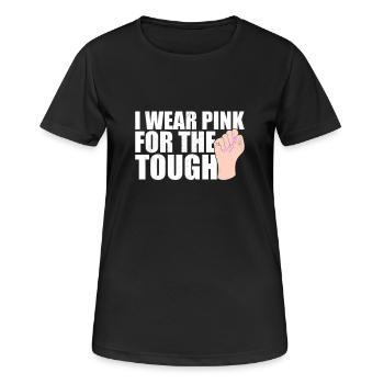 I Wear Pink For The Tough Pink Ribbon Breast Cancer - Women's Breathable T-Shirt - black - Front - AI Model Female 172 light (172cm)