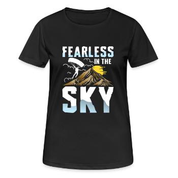 Furchtlos Am Himmel Paragliding Abenteuer - Frauen T-Shirt atmungsaktiv - Schwarz - Vorne - AI Model Female 172 light (172cm)