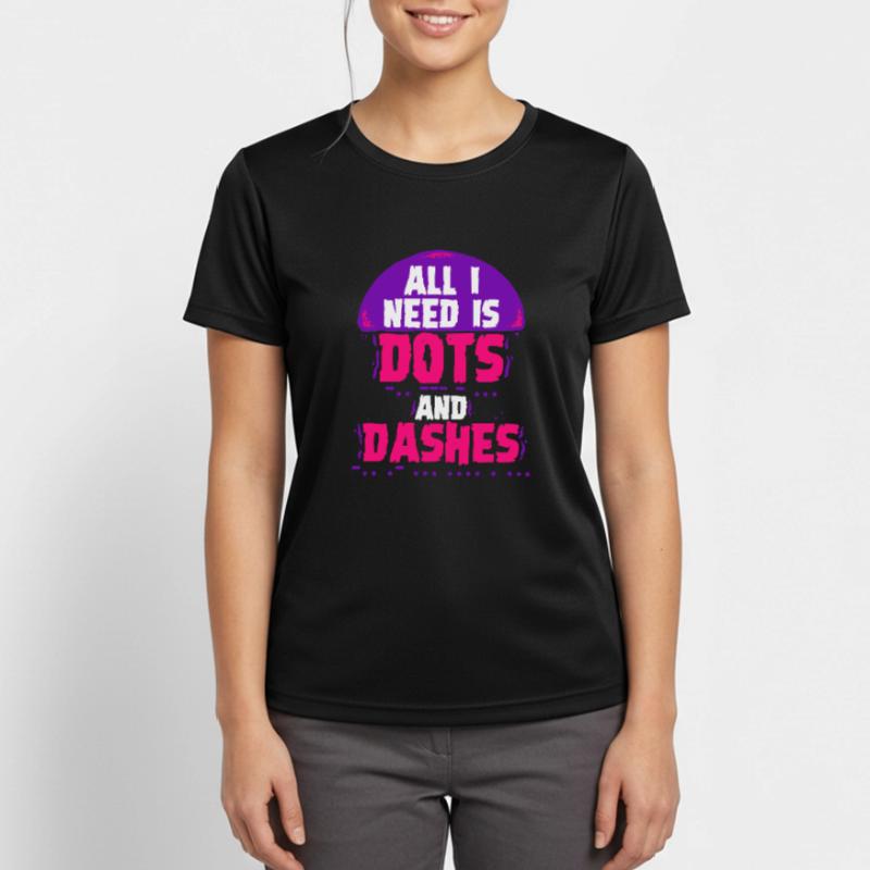 Morsecode Morse Code Points et tirets T-shirt respirant Femme