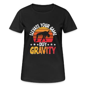 Hochsprung Elevate Your Game Defy Gravity - Frauen T-Shirt atmungsaktiv - Schwarz - Vorne - AI Model Female 172 light (172cm)