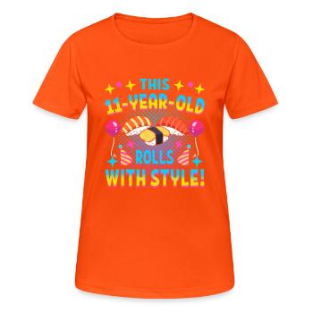 Geburtstag Sushi 11 Sushi Rolls Geburtstagsfeier - Frauen T-Shirt atmungsaktiv - Neonorange - Vorne - AI Model Female 172 dark (172cm)