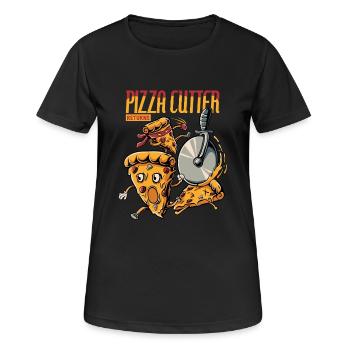 Pizza Cutter Returns Action Design - Frauen T-Shirt atmungsaktiv - Schwarz - Vorne - AI Model Female 172 light (172cm)