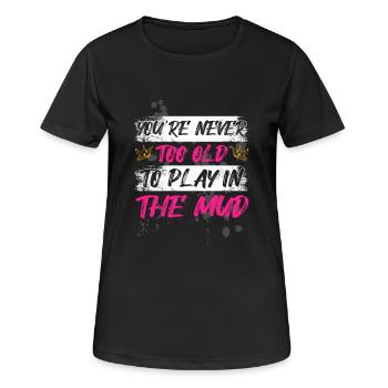 Jamais trop vieux Schlammlauf Mud Run Muddy Race - T-shirt respirant Femme - noir - Devant - AI Model Female 172 light (172cm)