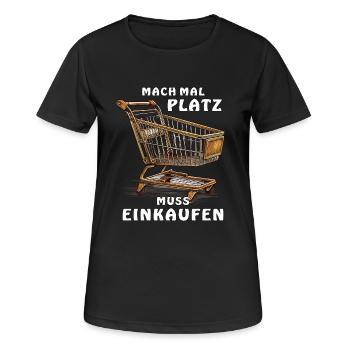 SHOPPING CART MAKE ROOM MUST SHOP - Women's Breathable T-Shirt - black - Front - AI Model Female 172 light (172cm)