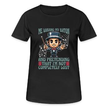 Directeur musical Moi agitant mon bâton Éducation musicale - T-shirt respirant Femme - noir - Devant - AI Model Female 172 light (172cm)