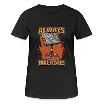 Music Director Always Take Notes Music Producer - Women's Breathable T-Shirt - black - Front - AI Model Female 172 light (172cm)