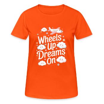 First time flying Travel Memory Sky - Women's Breathable T-Shirt - neon orange - Front - AI Model Female 172 dark (172cm)
