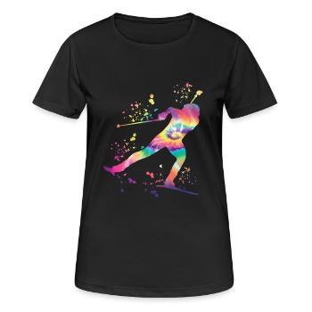 Biathlète Biathlon combiné nordique - T-shirt respirant Femme - noir - Devant - AI Model Female 172 light (172cm)