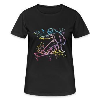 Snowboarder Snowboarding Snowboard - Women's Breathable T-Shirt - black - Front - AI Model Female 172 light (172cm)