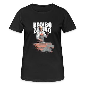 Merz Rambo Zambo - Kanzler - Frauen T-Shirt atmungsaktiv - Schwarz - Vorne - AI Model Female 172 light (172cm)