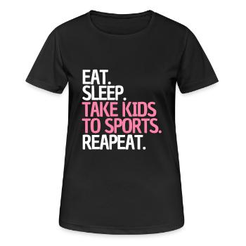 Eltern Spruch Kinder Sport Humor - Frauen T-Shirt atmungsaktiv - Schwarz - Vorne - AI Model Female 172 light (172cm)