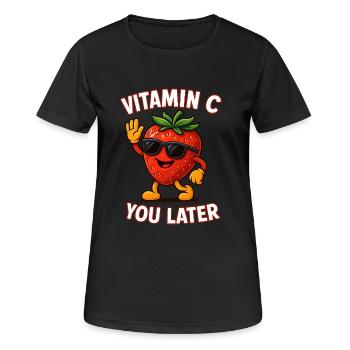 Funny Strawberry Vitamin C Fruit Fruits - Women's Breathable T-Shirt - black - Front - AI Model Female 172 light (172cm)