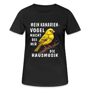 MY CANARY MAAKT DE HUISMUZIEK - Vrouwen T-shirt ademend actief - zwart - Voor - AI Model Female 172 light (172cm)