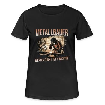 Metallbauer Lustiger Spruch Metallbau Cool Geselle - Frauen T-Shirt atmungsaktiv - Schwarz - Vorne - AI Model Female 172 light (172cm)