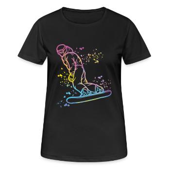 Snowboarder Snowboarding Snowboard - Women's Breathable T-Shirt - black - Front - AI Model Female 172 light (172cm)