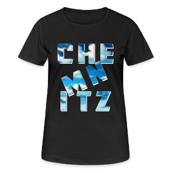 CHEMNITZ - Frauen T-Shirt atmungsaktiv - Schwarz - Vorne - AI Model Female 172 light (172cm)