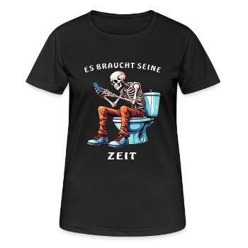 SMARTPHONE DE TOILETTE SQUELETTE - T-shirt respirant Femme - noir - Devant - AI Model Female 172 light (172cm)