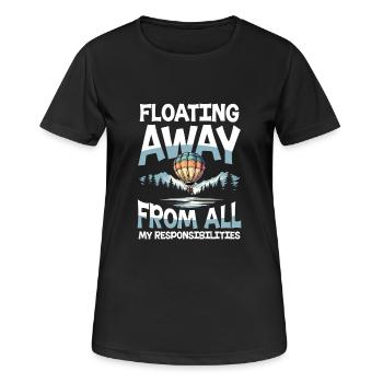 In Die Wolken Schweben Und Alle Sorgen Vergessen - Frauen T-Shirt atmungsaktiv - Schwarz - Vorne - AI Model Female 172 light (172cm)