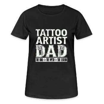 Tatoueur Papa L’Idole Le Mythe Arts du tatouage - T-shirt respirant Femme - noir - Devant - AI Model Female 172 light (172cm)
