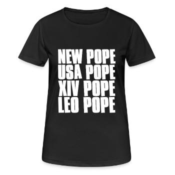 Texte du Pape Jeu de mots Leo USA - T-shirt respirant Femme - noir - Devant - AI Model Female 172 light (172cm)