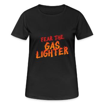 Allume-gaz Gaslighting - T-shirt respirant Femme - noir - Devant - AI Model Female 172 light (172cm)