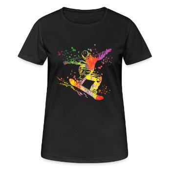 Snowboarder Snowboarding Snowboard - Women's Breathable T-Shirt - black - Front - AI Model Female 172 light (172cm)