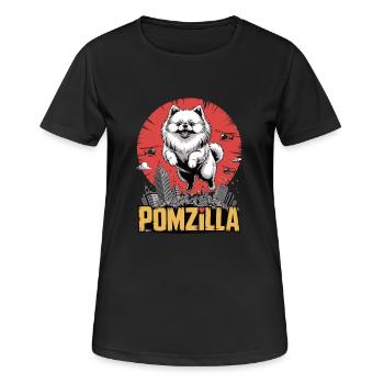 Pomzilla – Flausch, Panik, Weltuntergang - Frauen T-Shirt atmungsaktiv - Schwarz - Vorne - AI Model Female 172 light (172cm)