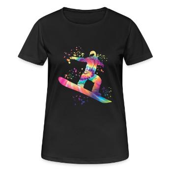 Snowboarder Snowboarding Snowboard - Women's Breathable T-Shirt - black - Front - AI Model Female 172 light (172cm)