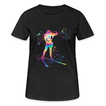 Biathlète Biathlon combiné nordique - T-shirt respirant Femme - noir - Devant - AI Model Female 172 light (172cm)