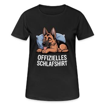 Offizielles Schlafshirt Schaeferhund - Frauen T-Shirt atmungsaktiv - Schwarz - Vorne - AI Model Female 172 light (172cm)