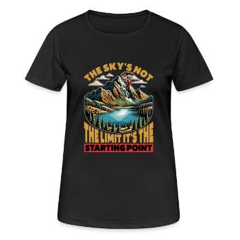 Skydiving The Sky's Not The Limit Base Jumping - Frauen T-Shirt atmungsaktiv - Schwarz - Vorne - AI Model Female 172 light (172cm)