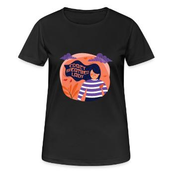 Meteorologe Wettervorhersager Crazy Weather Lady - Frauen T-Shirt atmungsaktiv - Schwarz - Vorne - AI Model Female 172 light (172cm)