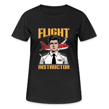 Flight Instructor Aviation Teacher Pilot School - Women's Breathable T-Shirt - black - Front - AI Model Female 172 light (172cm)