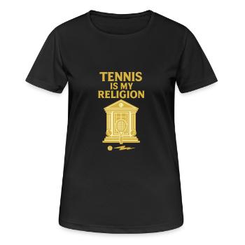 Tennis is my religion - Women's Breathable T-Shirt - black - Front - AI Model Female 172 light (172cm)