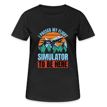 Flight Instructor I Paused My Flight Pilot School - Women's Breathable T-Shirt - black - Front - AI Model Female 172 light (172cm)