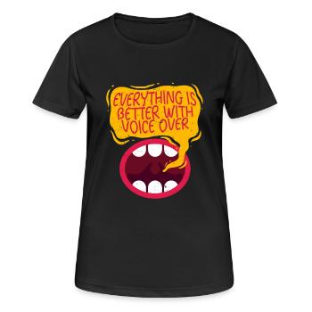 Commentateur Présentateur sportif - T-shirt respirant Femme - noir - Devant - AI Model Female 172 light (172cm)