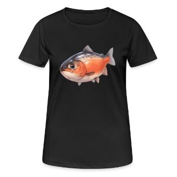 Saumon Saumon - T-shirt respirant Femme - noir - Devant - AI Model Female 172 light (172cm)