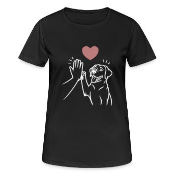 Labrador high five - Frauen T-Shirt atmungsaktiv - Schwarz - Vorne - AI Model Female 172 light (172cm)