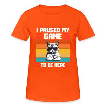 Zocker Cat Saying Gaming Cat - Women's Breathable T-Shirt - neon orange - Front - AI Model Female 172 dark (172cm)