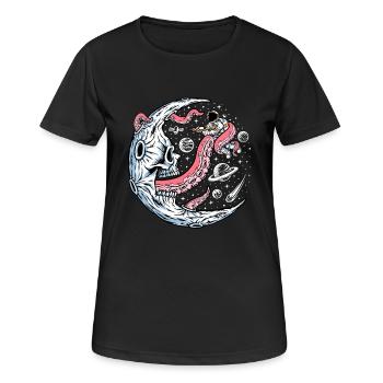 Bataille spatiale avec des tentacules extraterrestres - T-shirt respirant Femme - noir - Devant - AI Model Female 172 light (172cm)