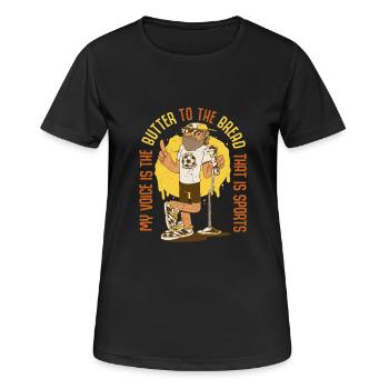 Commentateur Présentateur sportif - T-shirt respirant Femme - noir - Devant - AI Model Female 172 light (172cm)
