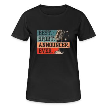 Funny Sports Ansager - Frauen T-Shirt atmungsaktiv - Schwarz - Vorne - AI Model Female 172 light (172cm)