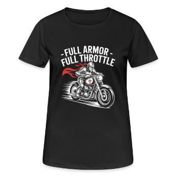 Christian Biker : Full Armor Full Pipe - T-shirt respirant Femme - noir - Devant - AI Model Female 172 light (172cm)