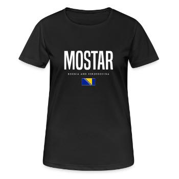 Mostar Bosnien und Herzegowina - Frauen T-Shirt atmungsaktiv - Schwarz - Vorne - AI Model Female 172 light (172cm)