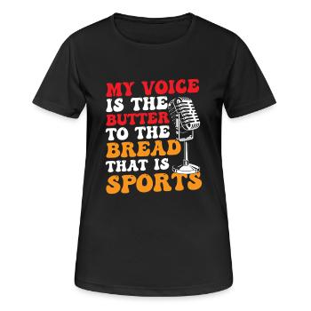 Funny Sports Ansager - Frauen T-Shirt atmungsaktiv - Schwarz - Vorne - AI Model Female 172 light (172cm)