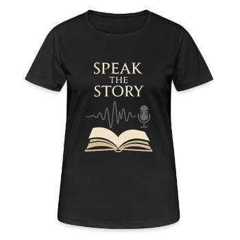 Le livre audio Narration Club Conteur audio - T-shirt respirant Femme - noir - Devant - AI Model Female 172 light (172cm)