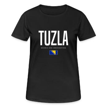 Tuzla Bosnien und Herzegowina - Frauen T-Shirt atmungsaktiv - Schwarz - Vorne - AI Model Female 172 light (172cm)