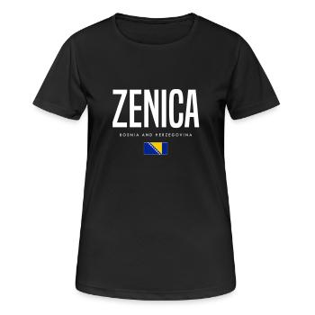 Zenica Bosnien und Herzegowina - Frauen T-Shirt atmungsaktiv - Schwarz - Vorne - AI Model Female 172 light (172cm)
