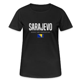 Sarajevo Bosnien und Herzegowina - Frauen T-Shirt atmungsaktiv - Schwarz - Vorne - AI Model Female 172 light (172cm)